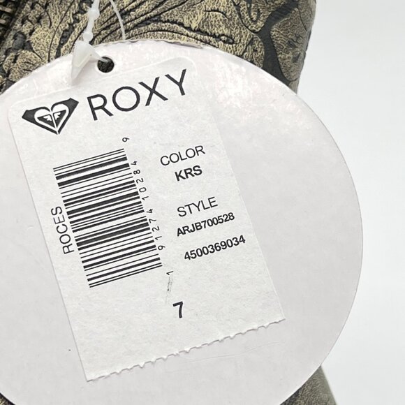 Roxy Womens Size 7 Black And Tan Floral Faux Vegan Leather Ankle‎ Boots Shoes - Picture 12 of 15